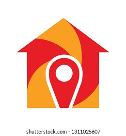 house logo, pointer location in the house logo design