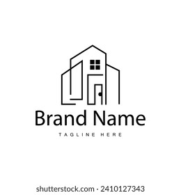 House logo, real estate residential construction building design simple elegant minimalist lines