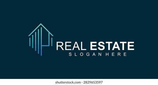 House logo with real estate text