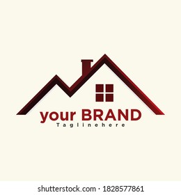 The house logo resembling the letter M is very simple and elegant, suitable for your business.
