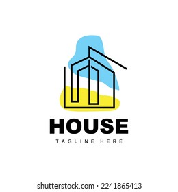 Logotipo de la casa, Vector de construcción simple, Diseño de construcción, Vivienda, Bienes Raíces, Alquiler de propiedades