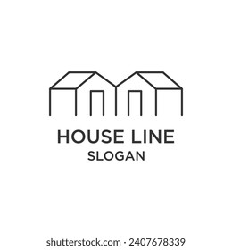 House Logo, Simple Building Vector, Construction Design, Housing, Real Estate, Property Rental