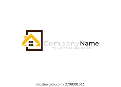 House logo with simple design template, simple hotel icon
