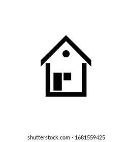 house logo, suitable for appeal to stay safe stay home, in order to prevent the spread of corona virus