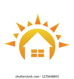 House Logo, House In The Sun Shine Logo Style