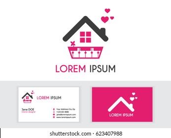 House Logo, Sweet Home Logo, Love Building Vector Logo Template