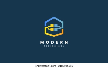 House Logo. House Symbol Geometric Linear Style. Usable for House Software and Real Estate, Construction, Architecture and Building Logos. Flat Vector Logo Design Template Element.