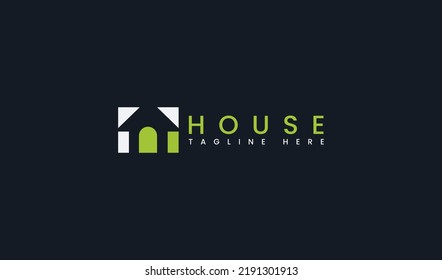 House Logo. House Symbol Geometric Linear Style isolated on Double Background. Usable for Real Estate, Construction, Architecture and Building Logos. Flat Vector Logo Design Template Element.