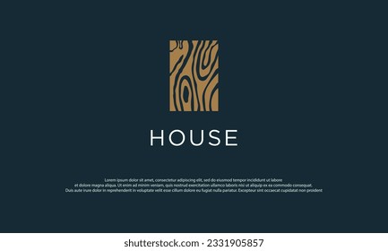Logo de la casa. Símbolo de la casa Estilo lineal geométrico aislado en fondo doble. Usable para Inmobiliaria, Construcción, Arquitectura y Logos de Construcción.