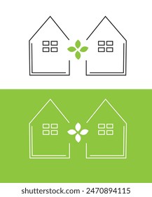 Logo de la casa, símbolo de la casa. Utilizable para logotipos de bienes raíces, construcción, propiedad, arquitectura o edificios.