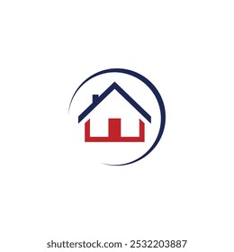 Vector de diseño de Plantilla de logotipo de la casa. Símbolo plano simple del logotipo del Vector de la casa, emblema, concepto de diseño, símbolo creativo, icono