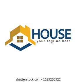 House logo template, flat design. Abstract house