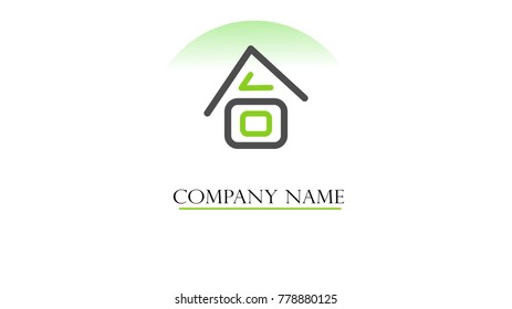 House logo template icon design elements with business card