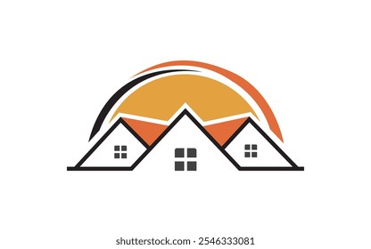 house logo template illustration design Free Vector Real estate logo design. Abstract home logo design