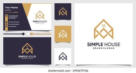 House logo template with simple, minimalism, infinity concept Premium Vector