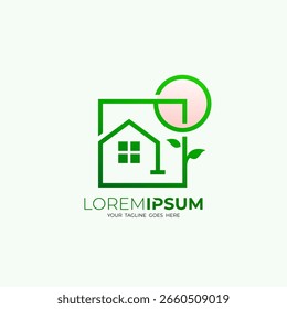 Logotipo da casa e combinação de design da árvore, logotipos do hotel