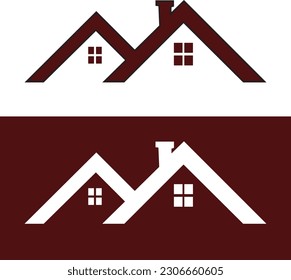 Logotipo de la casa con en archivo vectorial. Diseño de iconos de la casa. Diseño inicial del logo del alfabeto de la casa. Diseño de logotipo rojo. Casa en archivo vectorial.