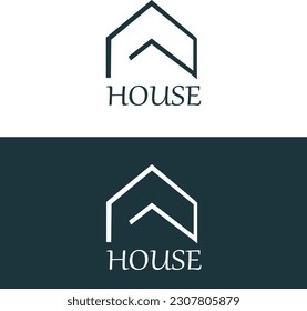 House logo with in vector file.  House icon design. House initial alphabet logo design. Green logo design. House in vector file.