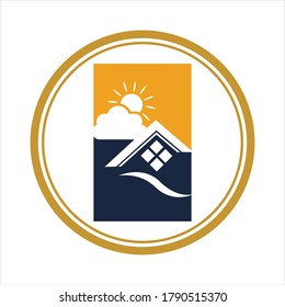Logo-Vektorgrafik-Design des Hauses