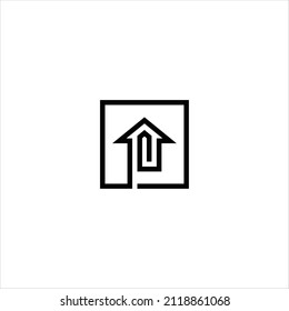 house logo vector mono line template