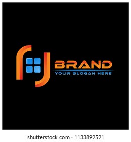 House logo vector on black background. Abstract House.