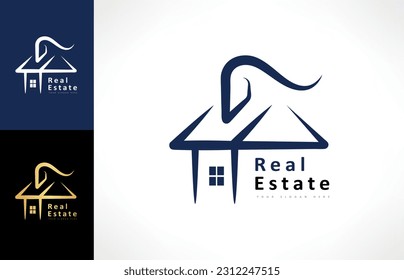 Vector del logotipo de la casa. Diseño inmobiliario.