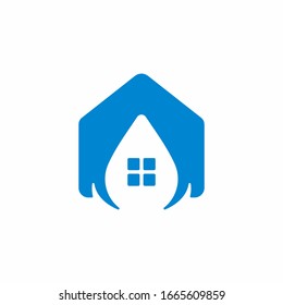 House logo with water icon. Can use for your design elements, website icons, application icons, UI, and More.