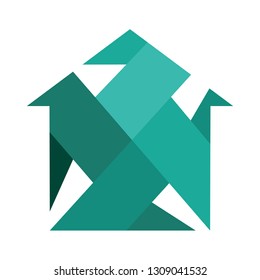 house logo, windmill in house logo template