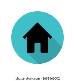 Icono de la sombra larga de la casa. Glifo simple, vector plano de iconos web para ui y ux, sitio web o aplicación móvil
