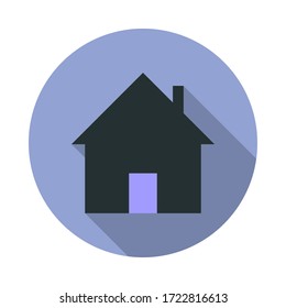 house long shadow icon. Simple color vector of web icons for ui and ux, website or mobile application