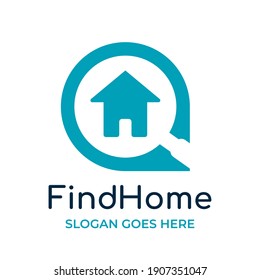 House and Loupe. Find home logo design template for company or website