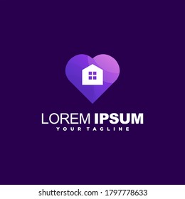 house love gradient logo design