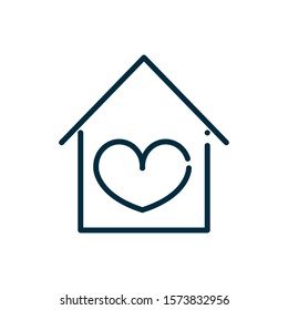 house love heart peace and human rights line vector illustration