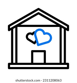 House love icon duocolor blue style valentine illustration vector element and symbol perfect.