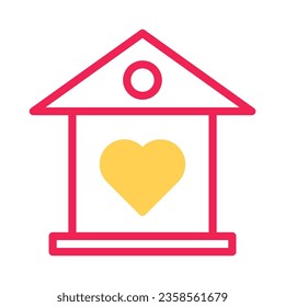 House love icon duotone yellow red valentine illustration vector element and symbol perfect.