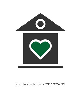 House love icon solid grey green style valentine illustration vector element and symbol perfect.