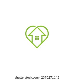 House love logo icon design, home and heart logo vector