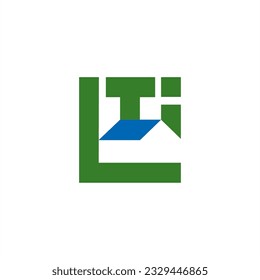 house lti logo vector green home in background white