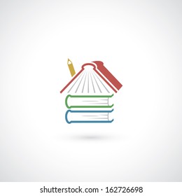 House made of books - vector illustration