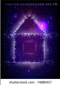 house made of stars background