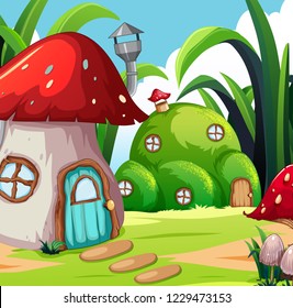 House in magic land  illustration