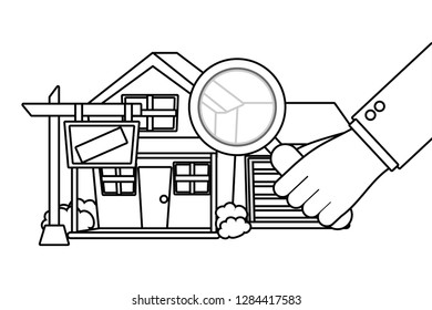 house with magnifying glass
