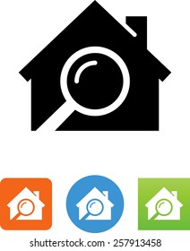 House With Magnifying Glass Icon