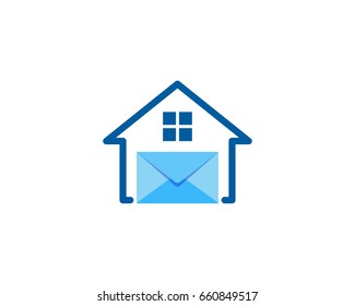House Mail Icon Logo Design Element