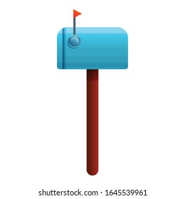 House mailbox icon. Cartoon of house mailbox vector icon for web design isolated on white background