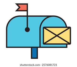 House mailbox icon. Mailbox vector icon for web design. Sending and Receiving Postal. Vector. Illustration