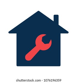 House Maintenance Icon - Renovation Symbol, Construction Illustration Concept