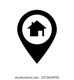 icono del mapa de la casa pin del hogar del mapa del vector