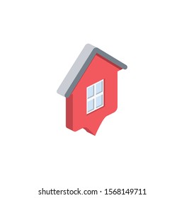 House map. Vector 3d isometric, color web icon, new flat style. Creative illustration design, idea for infographics.