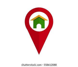 house marker map icon symbol logo image vector pin locate